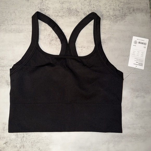 Athleta Tops - NEW Athleta Aurora Crop Seamless Rib Tank Black M